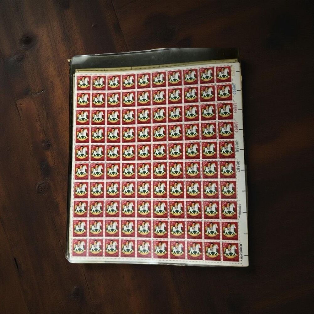 MNH 1978 Scott #1769 Hobby Horse Christmas 15 Cent Stamp Sheet of 100 Stamps
